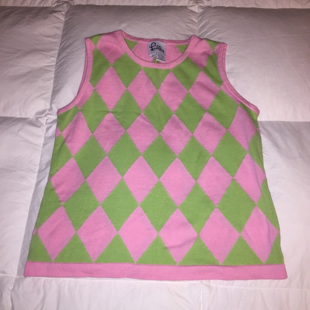 Lilly Pulitzer Argyle Vest Sweater